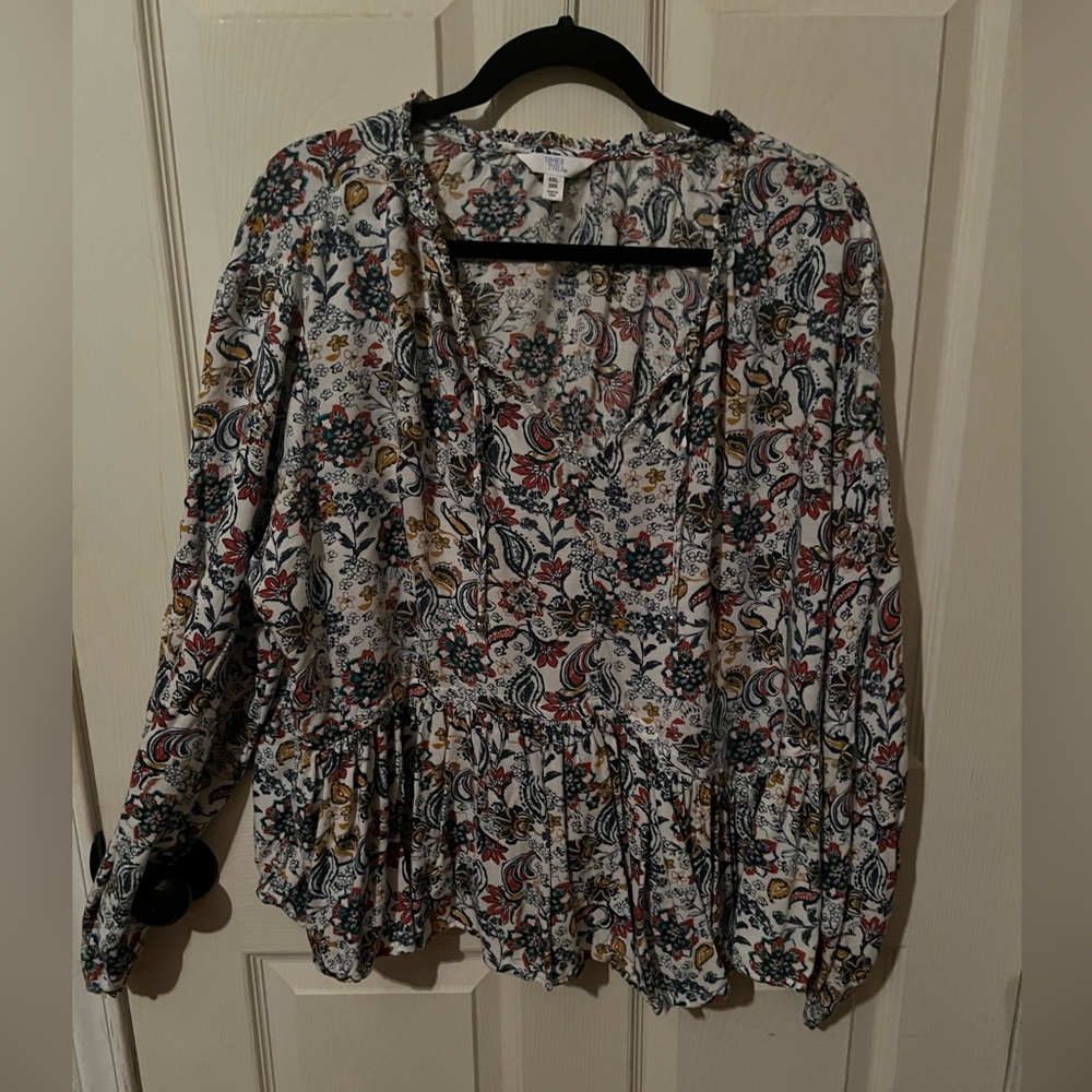 Time and Tru Multicolor Paisley Blouse